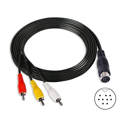 Afbeelding van YAODHAOD 1.8M AV kabel RCA aansluitsnoer voor Sega Genesis 2 &amp; 3, luidspreker audio en video..