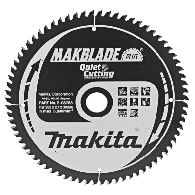 Afbeelding van Makita B 08763 Zaagb Q+C 255x30x2,4 72T 5g 255x30x1,8mm
