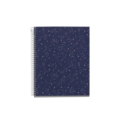 Afbeelding van Miquel Rius Notitieboek A5 Extra omslag, 4 gekleurde strepen, 120 vellen horizontale lijnen, papier 70 g, microgeperforeerd met 2 gaten voor ringen, blauw, design Cosmos