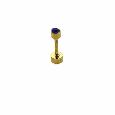 Afbeelding van Helix piercing rond chirurgisch staal donker blauw goudkleurig 3mm 1.2mm 6mm