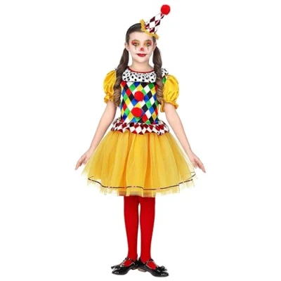 Afbeelding van Widmann Kinderkostuum clown, jurk met tutu, minhoed, carnaval, themafeest