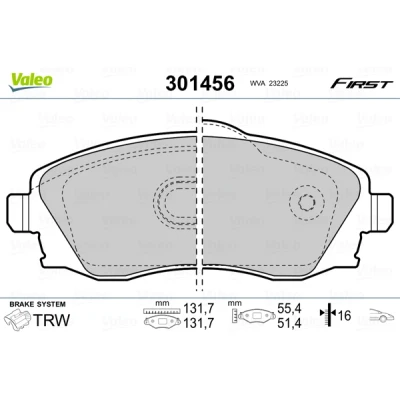 Afbeelding van Valeo Remblokset 301456
