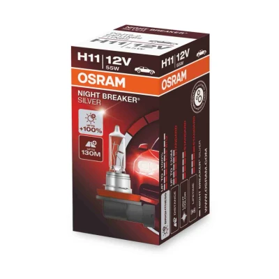 Afbeelding van Osram H11 Halogeenlamp 12V 55W PGJ19 2 Night Breaker Silver