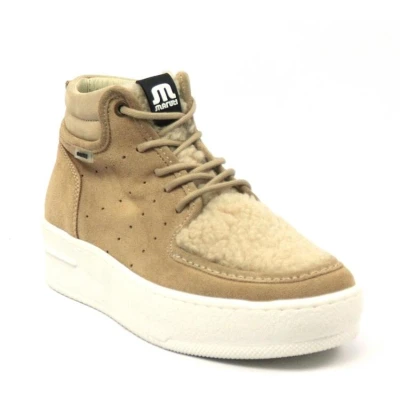 Afbeelding van Maruti Sneakers hoog, Dames, Maat: 39, Beige teddy Veloursleer