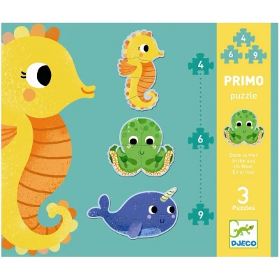 Afbeelding van Djeco Primo Puzzel In De Zee 4, 6, 9 st