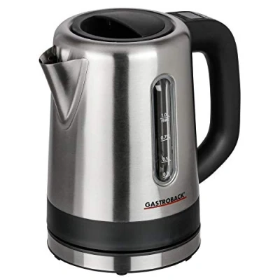 Afbeelding van Gastroback 42435 Design waterkoker mini, 1 liter roestvrij stalen reservoir met niveau indicator, verlicht bedieningspaneel, warmhoudfunctie, 2.200 watt, 18/8