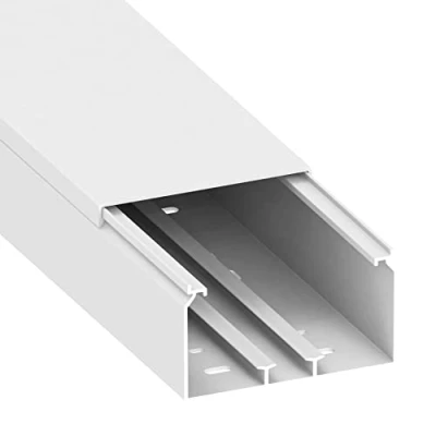 Afbeelding van Habengut CC10116 kabelgoot (met montagegaten in de bodem) 60x110 mm van PVC, kleur: wit, lengte 1 m