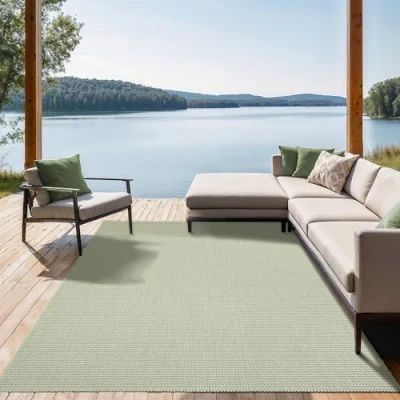 Afbeelding van the carpet Mistra robuust buitentapijt, modern, weerbestendig &amp; UV bestendig, voor balkon, terras en serre Maar ook geschikt de keuken, plat geweven, 080x150