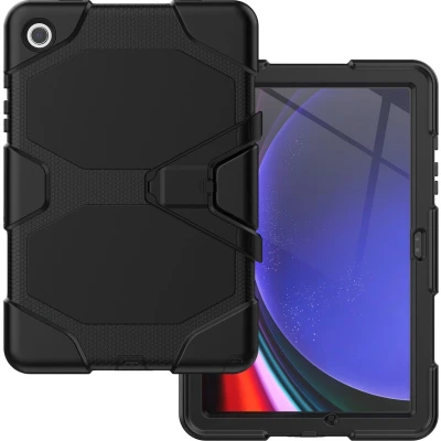 Afbeelding van Xccess Tablethoes geschikt voor Samsung Galaxy Tab A9 Plus (2023) Hardcase Backcover Survivor Essential Schokbestendig Telefoonhoesje Anti Shock Proof + Standaard Zwart