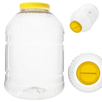 Afbeelding van KADAX voorraaddoos met deksel, van kunststof, weckpot handvat, plastic container voor levensmiddelen, opbergdoos keukenorganizer (rond, 10 liter)