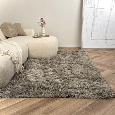 Afbeelding van Hoogpolig vloerkleed Nika antraciet polyester Interieur05 200 x 290 cm (L)