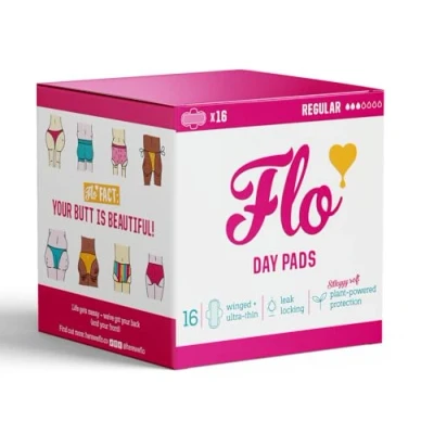 Afbeelding van FLO Organische bamboe maandverband met vleugels zijdezacht, ultraabsorberend biologisch afbreekbaar ultradunne dagpads Pack 16 stuks
