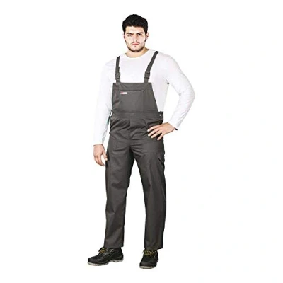 Afbeelding van REIS SM Master Duurzame Beschermende Tuinbroek met Verstelbare Taille en Bretels, Hoogwaardige Polyester Katoenmix, Kleur: Grijs, Maat: 52