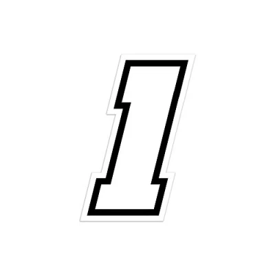 Afbeelding van 4R Quattroerre.it 13361 Racing Nummer 1 Moto GP, Wit, 10 x 7 cm