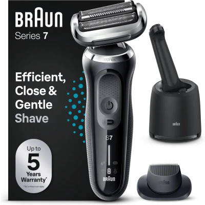 Afbeelding van Braun Series 7 71 N7200cc Elektrisch Scheerapparaat Mannen Met Precisietrimmer SmartCare Center Zwart