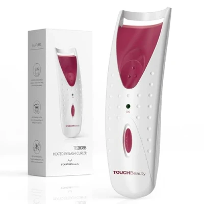 Afbeelding van TOUCHBeauty Elektrisch Verwarmde Wimperkruller, Elektrische Wimperkruller Met Siliconen Verwarmingskussen, Snelle En Duurzame Natuurlijke Wimper Make up Tool Voor Vrouwen AG 2003B (rood)