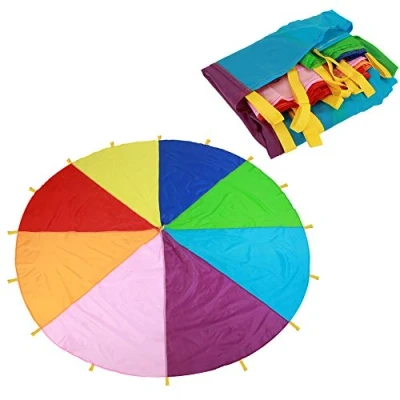 Afbeelding van Swing doek regenboog parachute kinderen school familie outdoor educatieve sportgames coöperatieve kinderspelen met 16 handvatten (3,6 m)