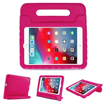 Afbeelding van ProCase iPad Mini 5 / 4 kinderhoes, stootvast, zachte siliconen hoes voor kinderen, met omkeerbare handgreep, lichte beschermhoes, staande case cover 2019 2015 magenta