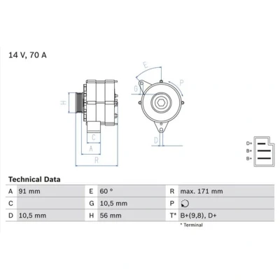 Afbeelding van Bosch Alternator/Dynamo 0 986 033 810
