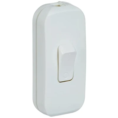Afbeelding van Legrand, Tuimelschakelaar voor lampen, tweepolig, 2A, 250V, kleur: wit, vervangende schakelaar, bediening van een bedlamp/staande lamp/bureaulamp, 091153