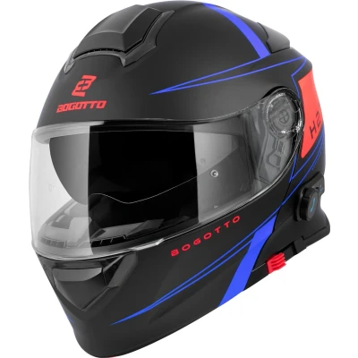 Afbeelding van Bogotto H271 Taog Bluetooth Helm, zwart rood blauw, afmeting L voor man