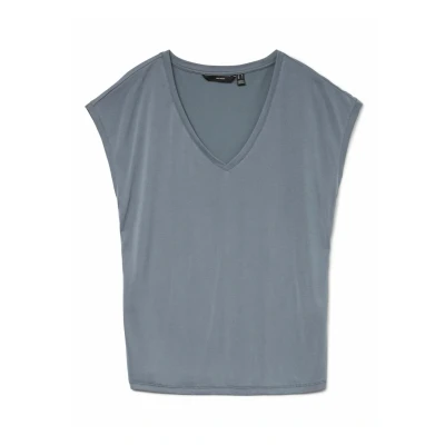 Afbeelding van VERO MODA Dames VMFILLI SS V hals Tee GA NOOS 10247666, stormy weather, XS