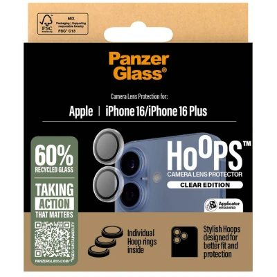 Afbeelding van Panzerglass Hoops Rings Apple iPhone 16/16 Plus Transparant