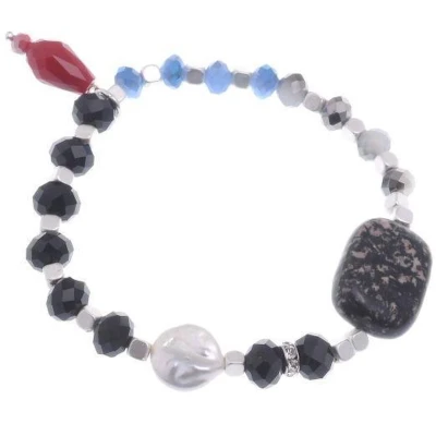 Afbeelding van Behave Rekarmband met natuursteen en parel minimal chic stijl