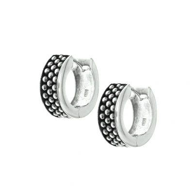 Afbeelding van Zilver Gerhodineerde Klapoorringen zwart epoxy 1325061