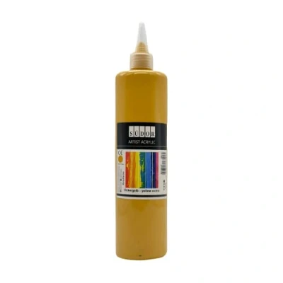 Afbeelding van SÜDOR acrylverf, 500 ml, voordelige hoogwaardige schilderverf, knutselverf, okergeel