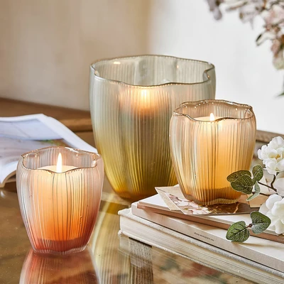 Afbeelding van LOBERON Windlicht set van 3 Antoinelle bont