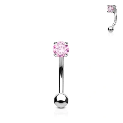 Afbeelding van Piercing CZ steentje rond roze