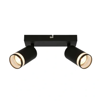 Afbeelding van BRILONER Plafondlamp met zijlichtuitgang, draaibaar, GU10, plafondlamp, lamp, woonkamerlamp, slaapkamerlamp, keukenlamp, plafondspot, plafondverlichting, 20 cm, zwart