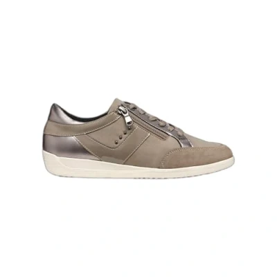 Afbeelding van Geox Myria Sneakers laag, Dames, Maat: 40, Gun taupe Leer/ synthetisch