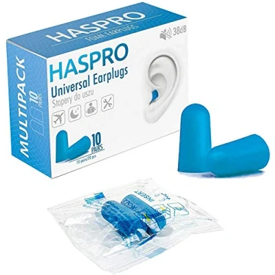 Afbeelding van HASPRO [10 paar Pack] Bulk Pack Ultra Soft Foam Oordopjes, SNR 38 dB, Elk Individueel verpakt, Oordopjes voor Slaapruisonderdrukking, Snurken, Ruisonderdrukking