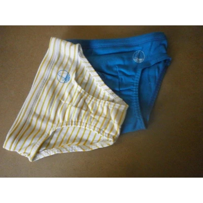 Afbeelding van Petit Bateau 2 pack Onderbroek Jongens Slip Blauw , geel 4jaar 102