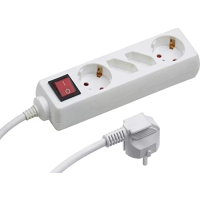 Afbeelding van Meister Tido 7430300 stekkerdoos, 4 voudig, 1,4 m kabel, wit, Schuko + euro, kunststof IP20, voor binnen, schakelaar, meervoudig stopcontact, tafelstopcontact, voudig