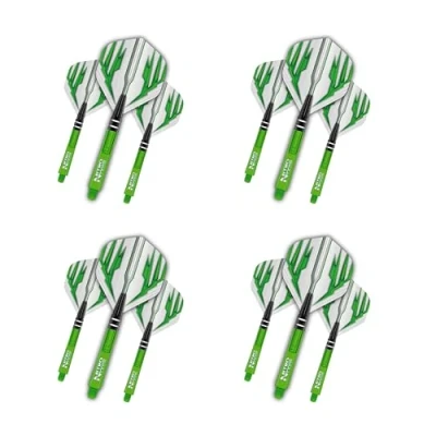 Afbeelding van RED DRAGON Dart Flight en Stengels Combo Groen 4 sets standaard vluchten Medium Nitrotech per Pack