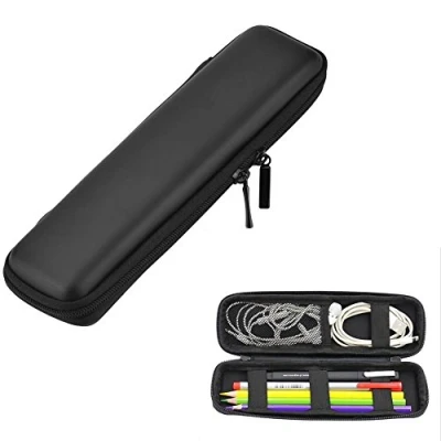 Afbeelding van Case Wonder Eva Pennenetui zwart lederen mapje/pennenetui/etui voor Apple Pencil, e sigaret, vulpen, balpen, Stylus Touch Pen, Wacom creatieve 2,