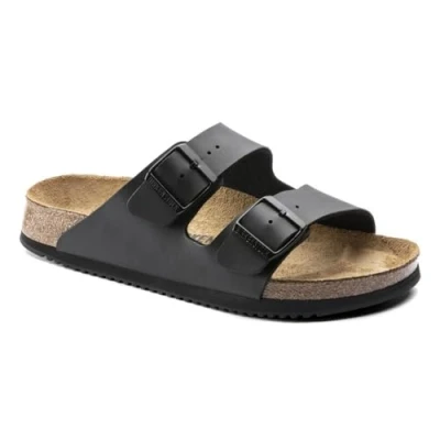 Afbeelding van Birkenstock Sandaal Arizona, Superlauf, Birko Flor, zwart, normaal, maat 41 1018222 (muildierschoen schoen lage latsche twee gespen beroepsschoen schoenen Birki Arizona slippers pantoffel),