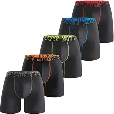 Afbeelding van AND1 Sport boxershorts verpakking van 5 stuks ondergoed heren onderbroeken mannen retroshorts boxer sportondergoed retro broek, stijl 3, L