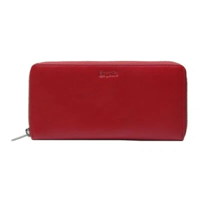 Afbeelding van Esquire Leren Portemonnee Viktoria Zip Around Wallet Red Donkerrood