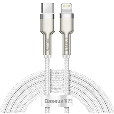 Afbeelding van Baseus Cafule Series USB C naar Apple Lightning Kabel PD 20W 2m Wit