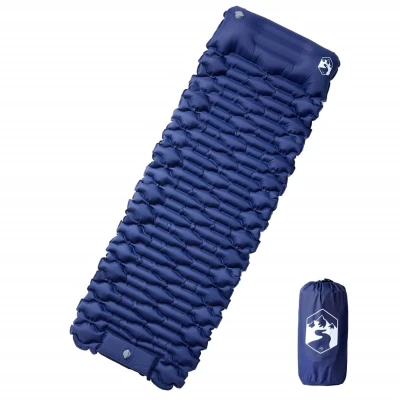 Afbeelding van vidaXL Kampeermatras met kussen zelfopblazend 1 persoons marineblauw