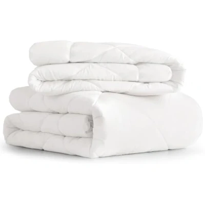 Afbeelding van CozyLux dekbed 140x200 4 seizoenen 2 delig inclusief voor het hele jaar 140x200cm 300gsm + zomerdekbed 140 x 200 150 gsm, samengeknoopte quilt vier / zomer winter wit