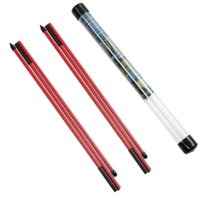 Afbeelding van Rhino Valley Golf Alignment Sticks 2 Pack Collapsible Practice Rods for Aiming, Putting, Full Swing Trainer, Posture Corrector with Clear Tube Case, Portable Training Equipment, Red
