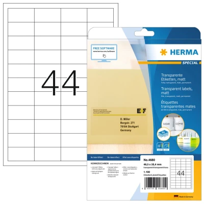 Afbeelding van Etiket HERMA 4680 48.3x25.4mm transparant 1100stuks