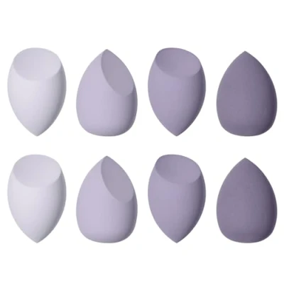 Afbeelding van make upspons, 8 stuks, beauty blender up spons, upspons voor foundations, poedervloeistoffen, enz., gezichtsspons, wordt geleverd in 3 vormen (paars)