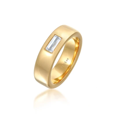 Afbeelding van Elli Basic Elegant Ring goldcoloured, Dames, Maat: 54, Gold coloured