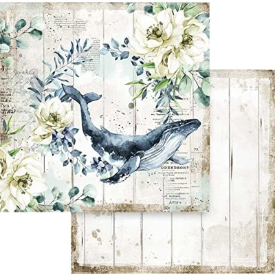 Afbeelding van Stamperia Romantic Sea Dream Whale 12x12 Inch Paper Sheets (10pcs) (SBB785) (DISCONTINUED)